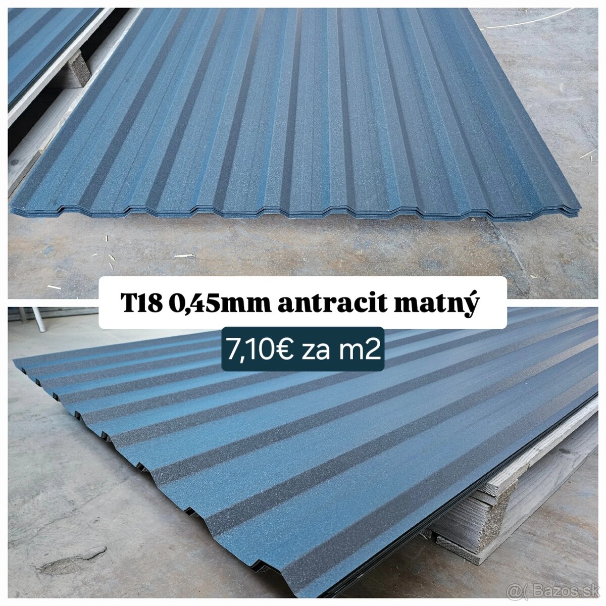 TOP CENA Trapezový plech T18 RAL 7016 mat 0,45mm hrúbka