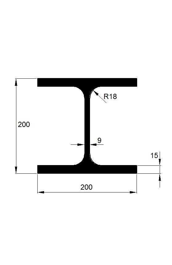 HEB 200 (zelezny profil H rozmer 200) - 2,5m