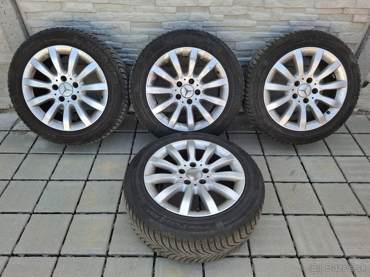 Alu disky 5x112 R16 Mercedes + 205/55 R16 zimné pneumatiky