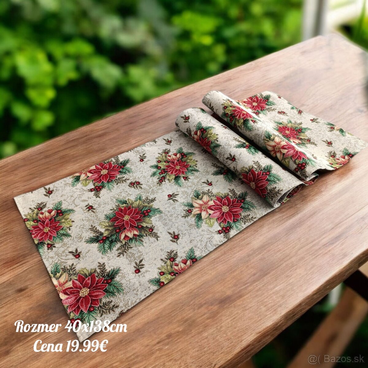 Vianočné ruže - vianočný obrus, štóla