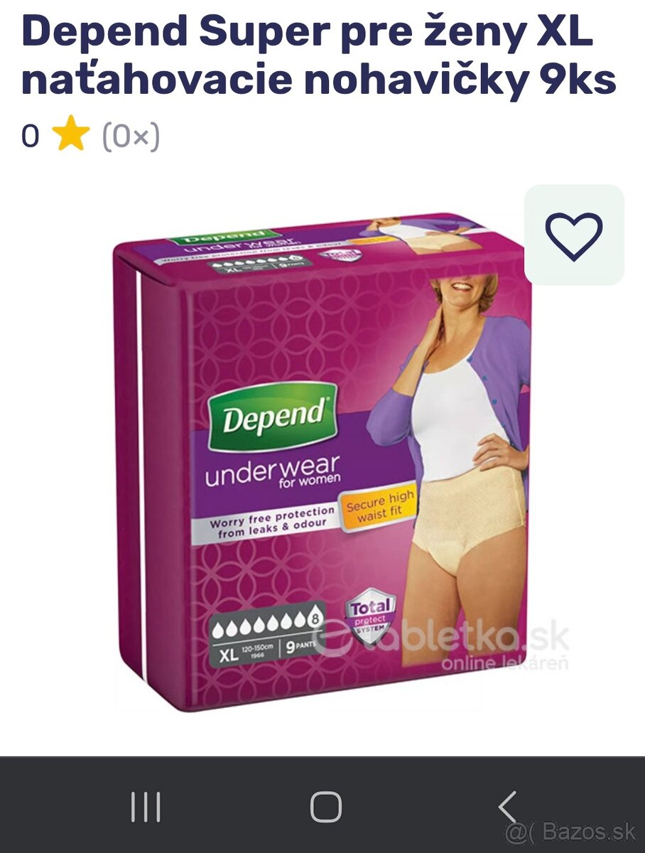 Predám dámske nohavičky pre seniorky