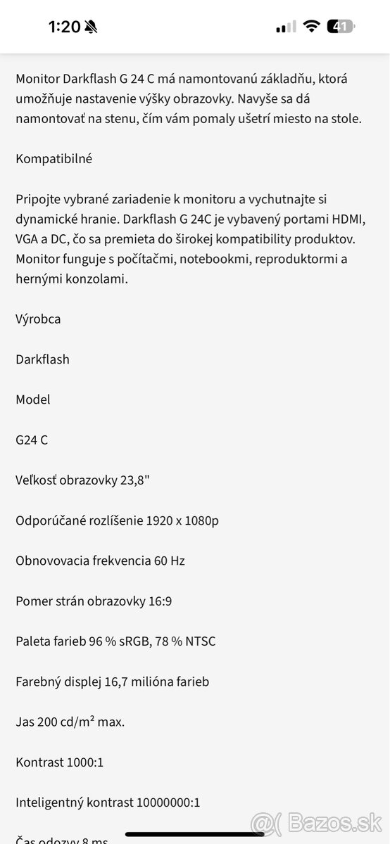 MONITOR DARKFLASH G 24c
