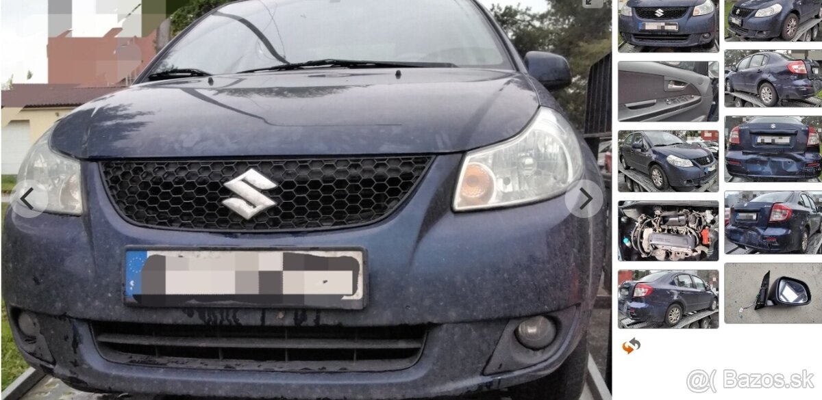 predám MOTOR M16A SUZUKI SX4 1.6 2008 predný NÁRAZNÍK SEDAN,
