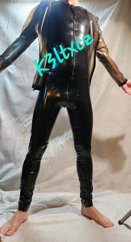 Latexové kalhoty na zip rubber