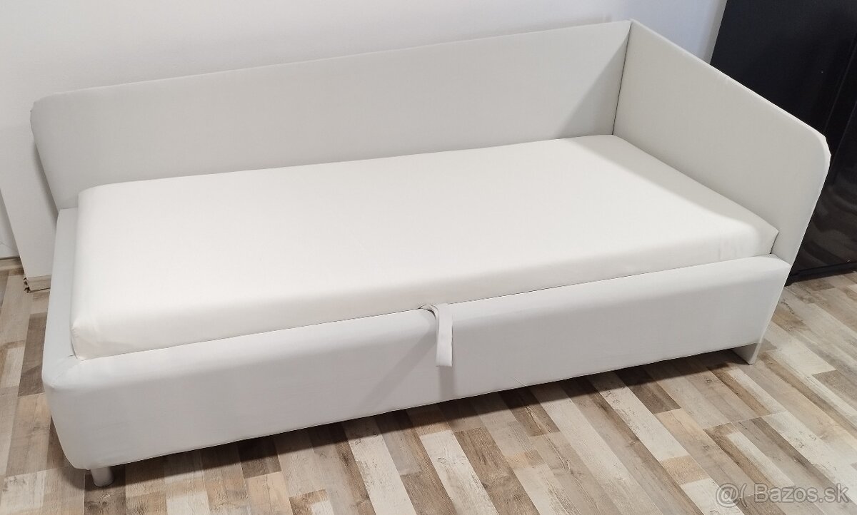 sivo - biela valenda s 2 celami, 90x200x45 cm
