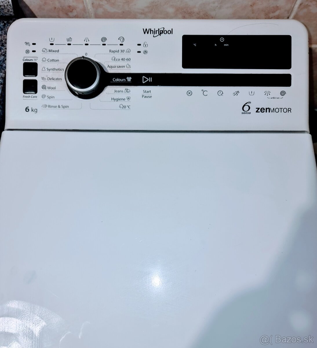 Whirpool zvrchu plnitelná práčka na 6kg