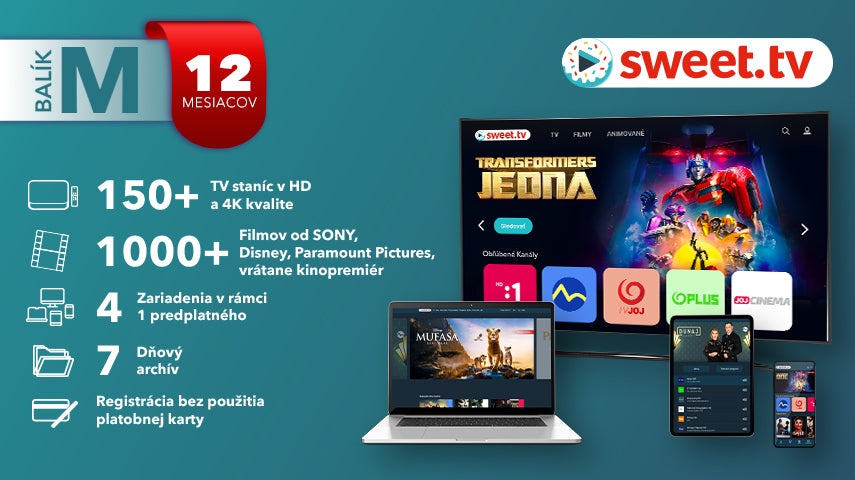 Sweet TV na 12 mesiacov, balík M