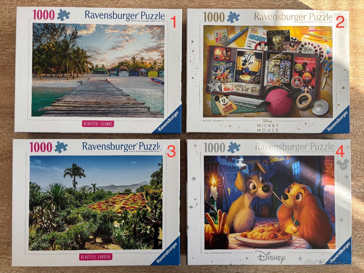 predám puzzle 1000ks rôzne