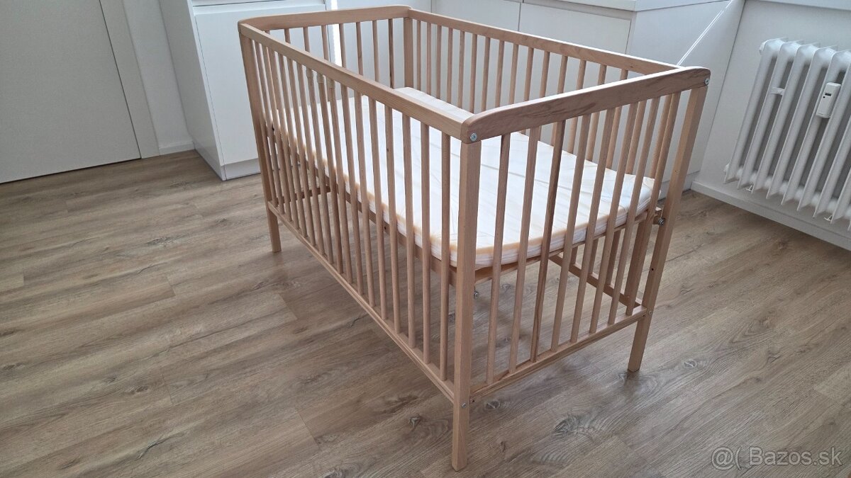 Detská postieľka 120x60, buk
