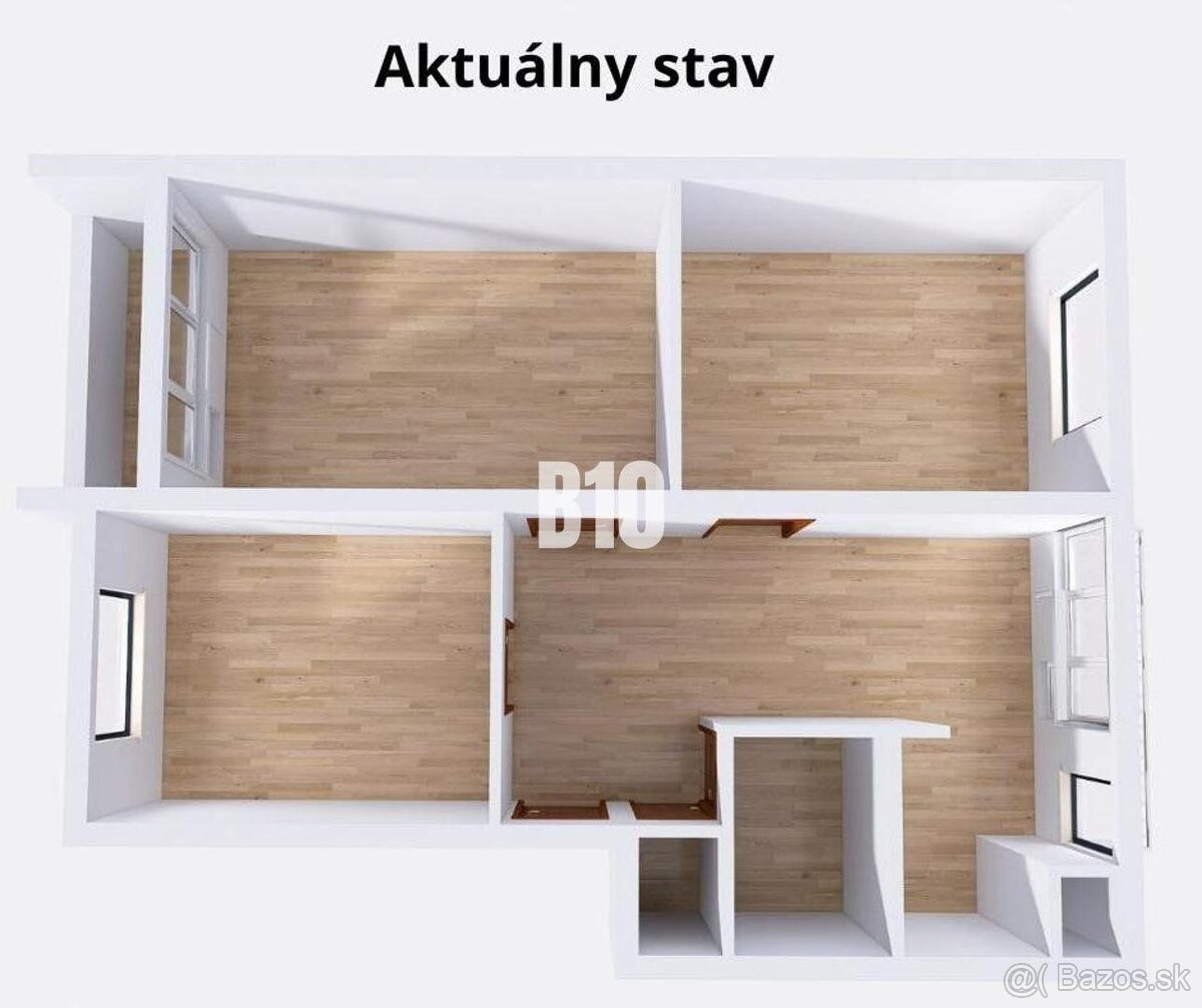 Priestranný 3i byt - 78m2 s balkónom a loggiou v Trenčíne s