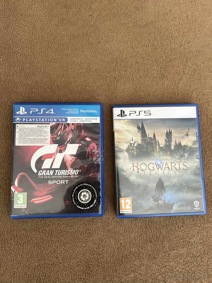 PS hry Gran Turismo sport Hogwarts legacy