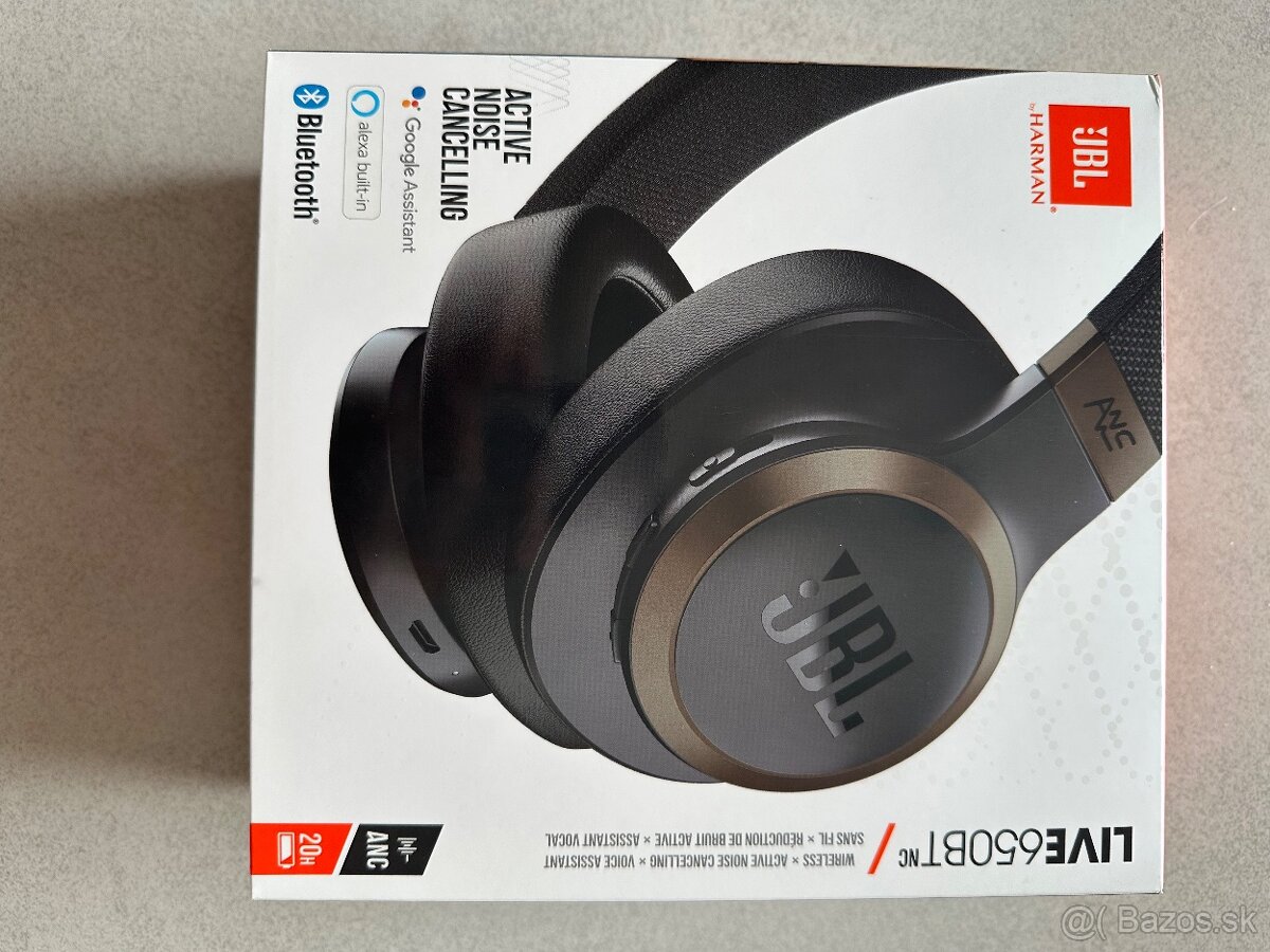 bezdrôtové slúchadlá JBL LIVE 650BTNC nepouzivane