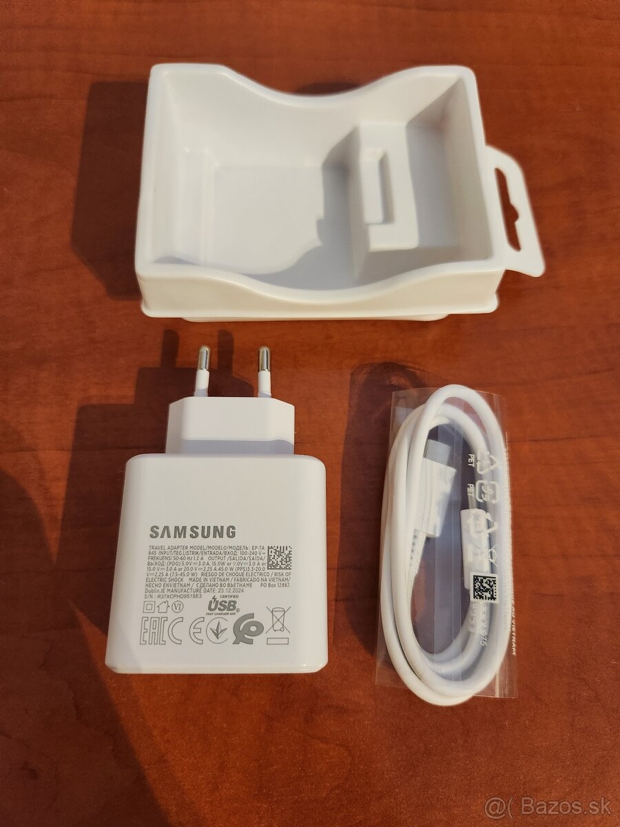 Originálna 45W nabíjačka Samsung C to C, biela
