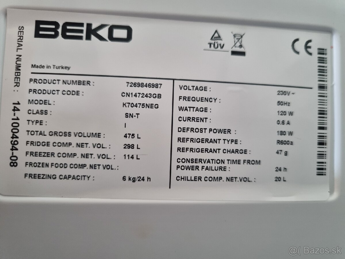 Chladnička z mrazničkou BEKO