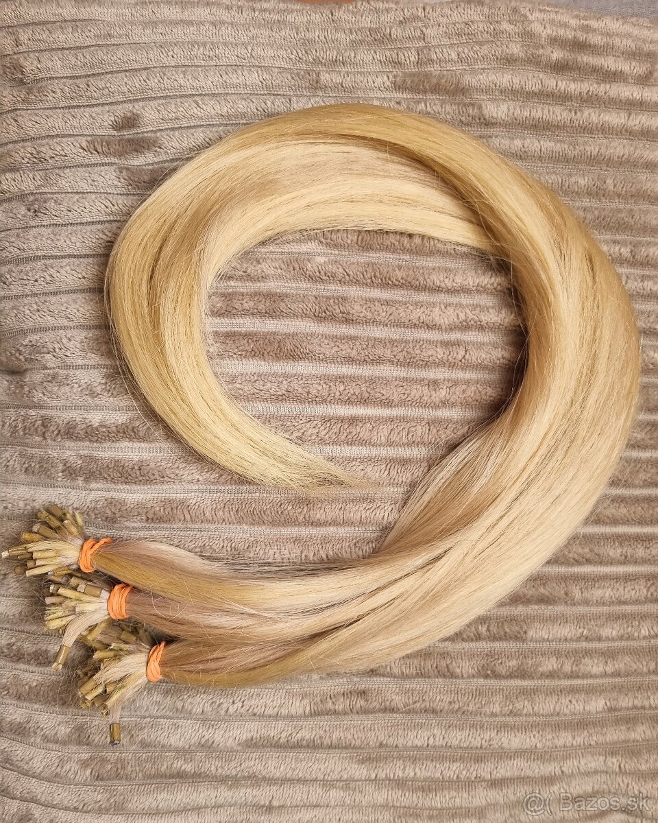 Ruské vlasy - 130 blond prameňov pripravených na nadpojenie