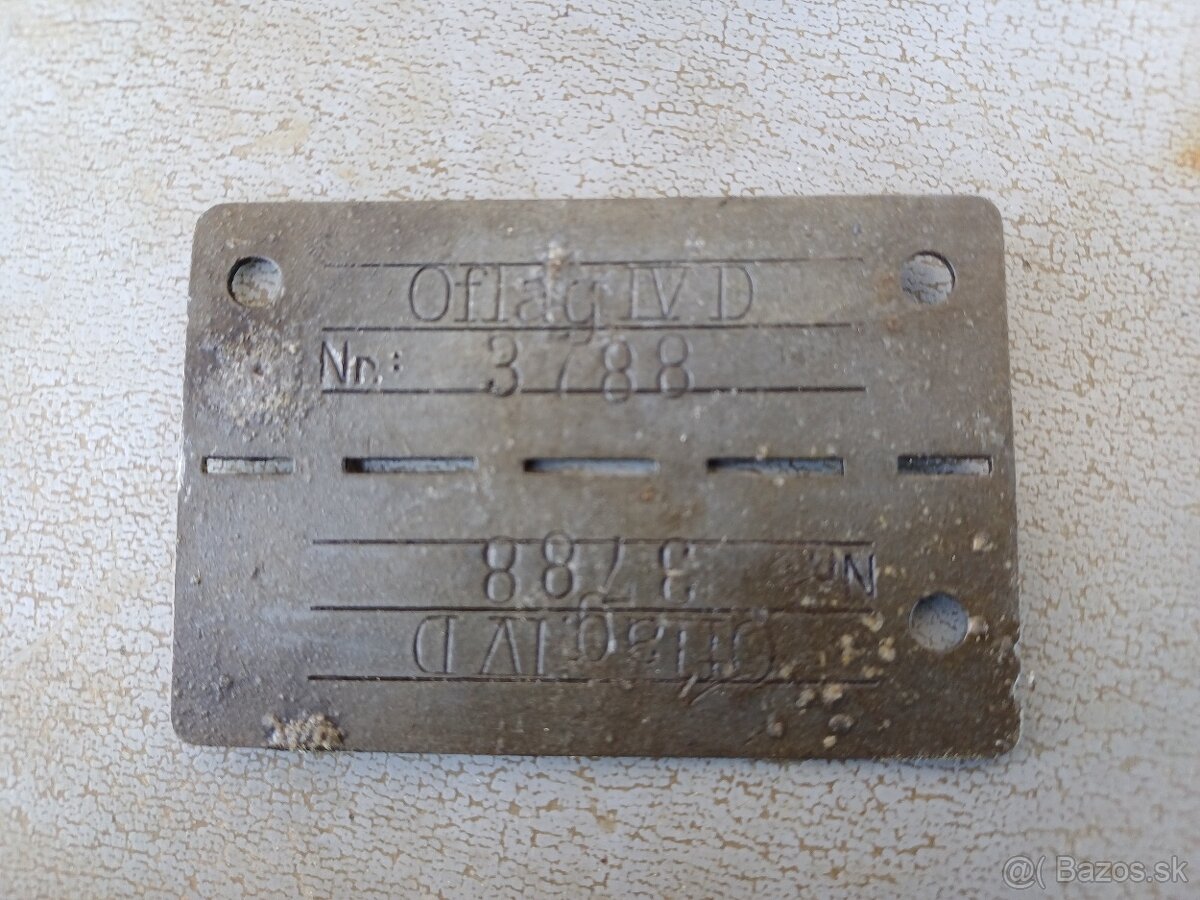 Nemecká identifikacna známka zo zajateckeho tábora WWII