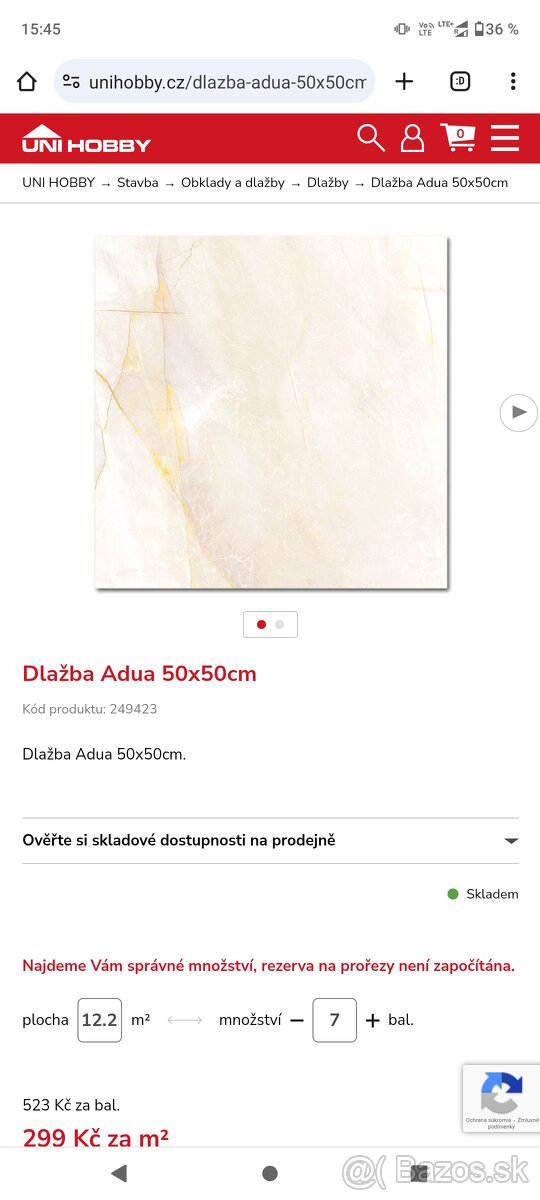 Predám dlažbu 50x50