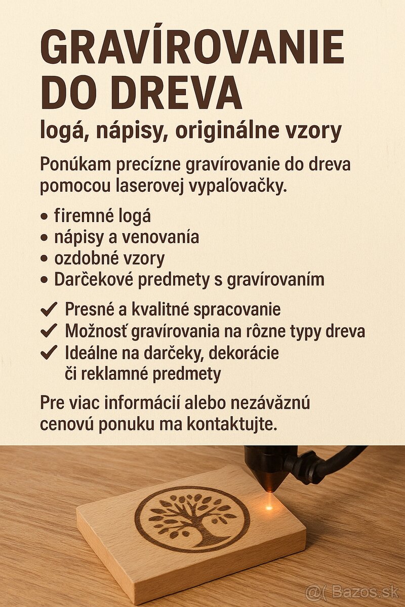 Gravírovanie do dreva – logá, nápisy, originálne vzory