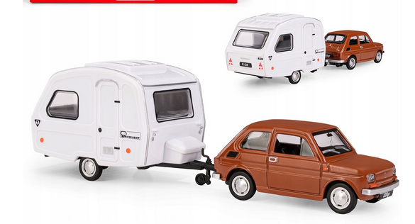 Fiat 126 + Niewiadow N250C 1:43 colorfull
