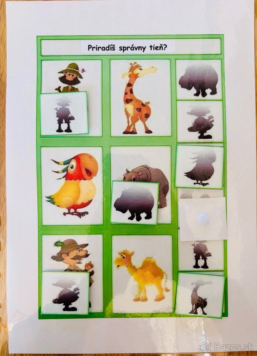 Aktivity pre deti, Montessori, suchý zips, laminované