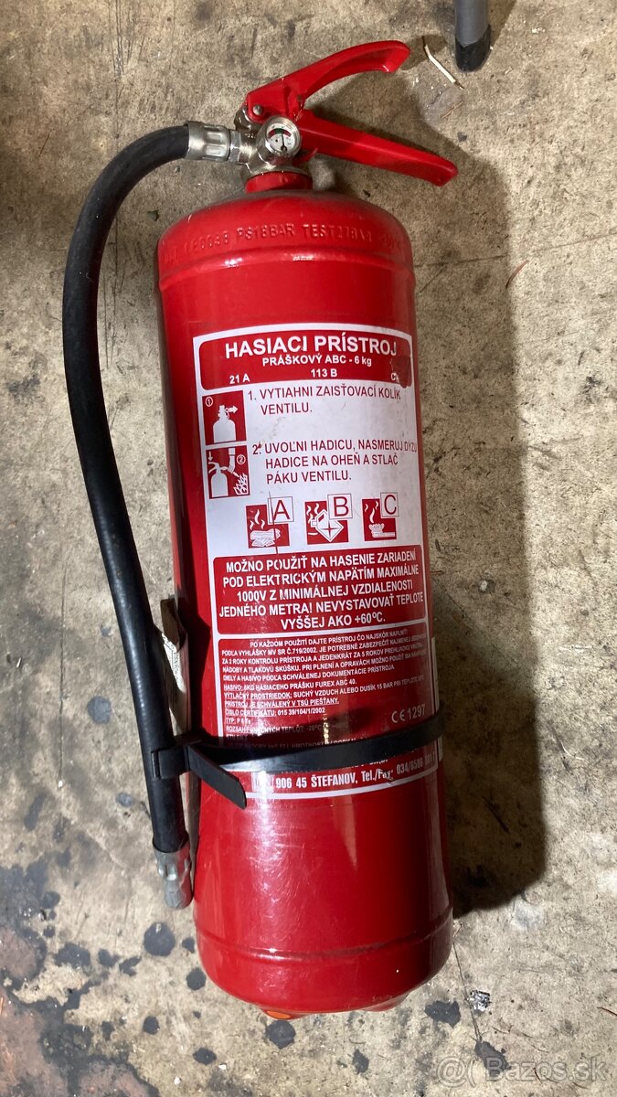 Práškový hasiaci prístroj 6 kg