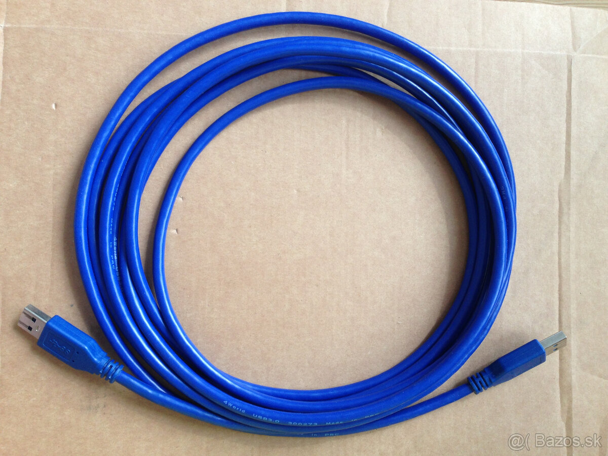 4World kábel 5m USB 3.0 AM-AM AM/AM samec
