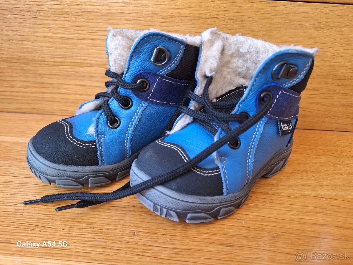 Detské zimné kožené topánky, veľkosť 22