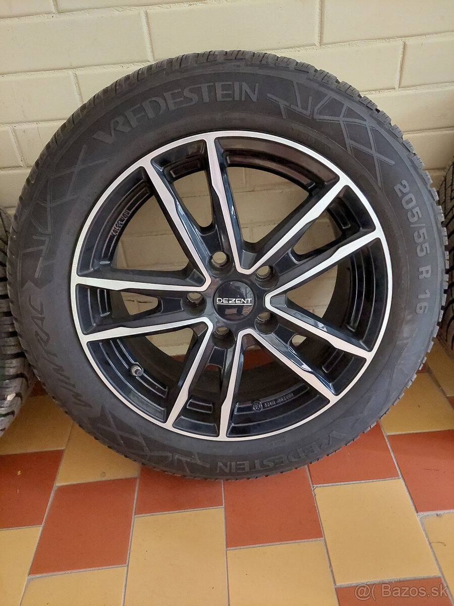 Disky Dezent R16 5x114,3+zimné pneu Vredestein 205/55+TPMS