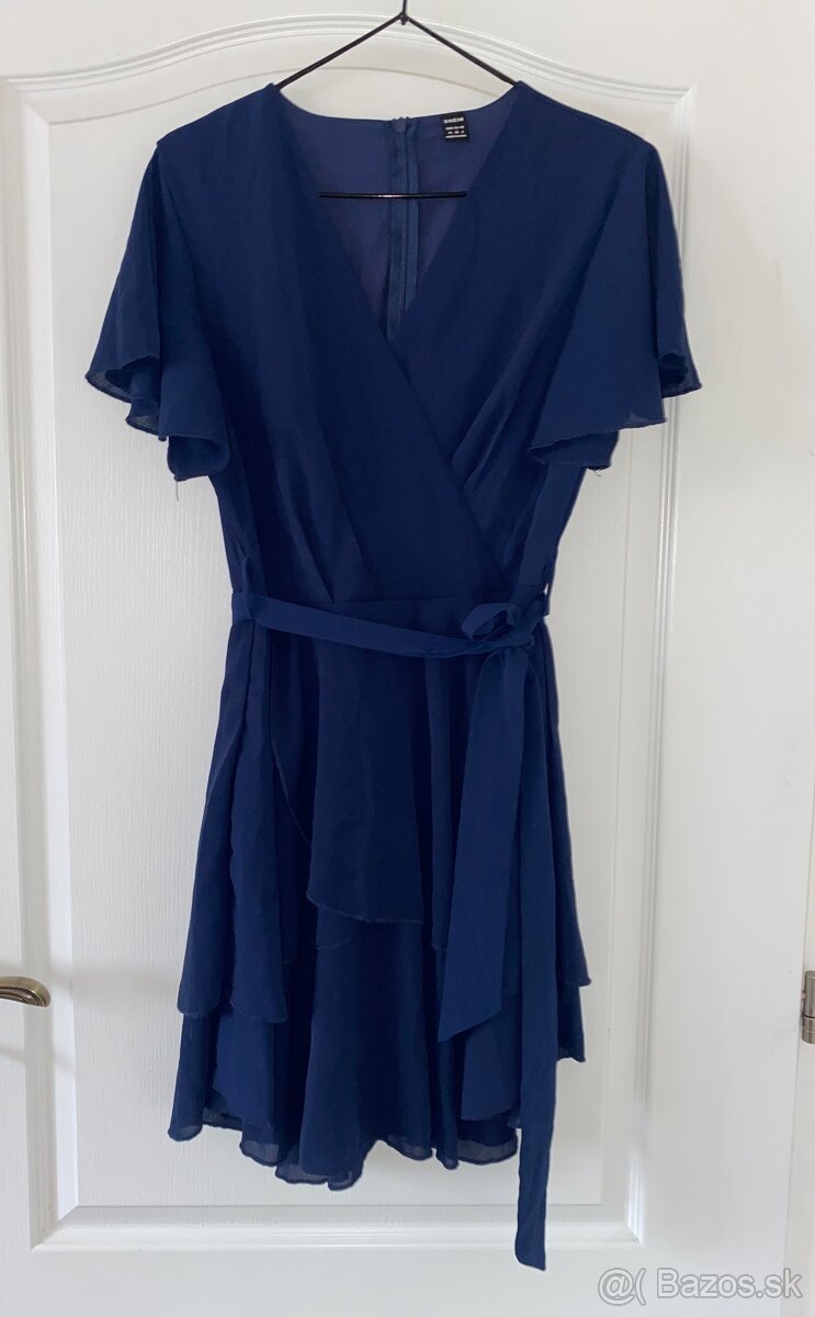 Shein tmavomodre saty velkost M