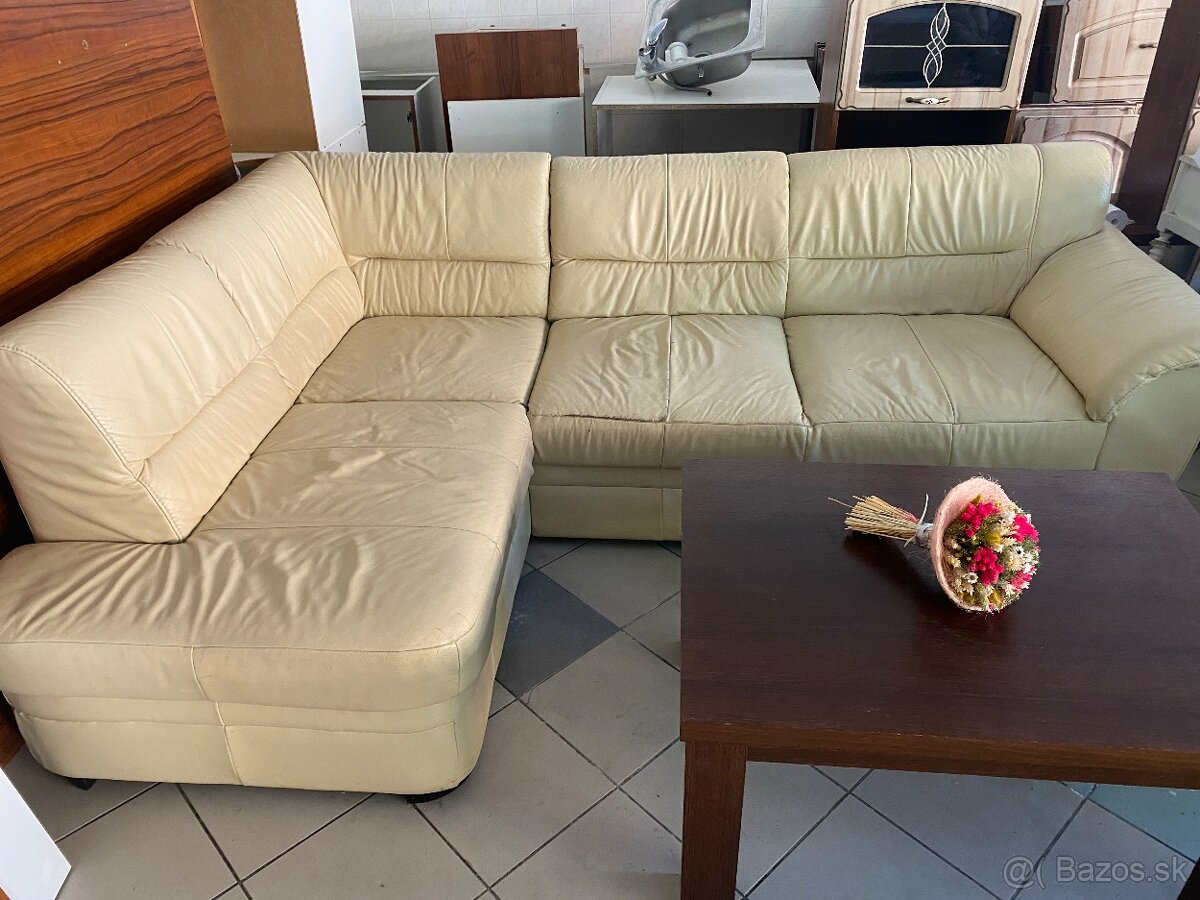 Kožená rohová sedačka