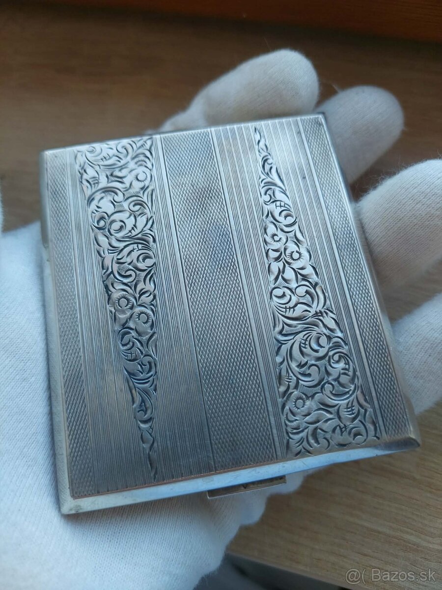 Strieborné puzdro na tabak – punc 835