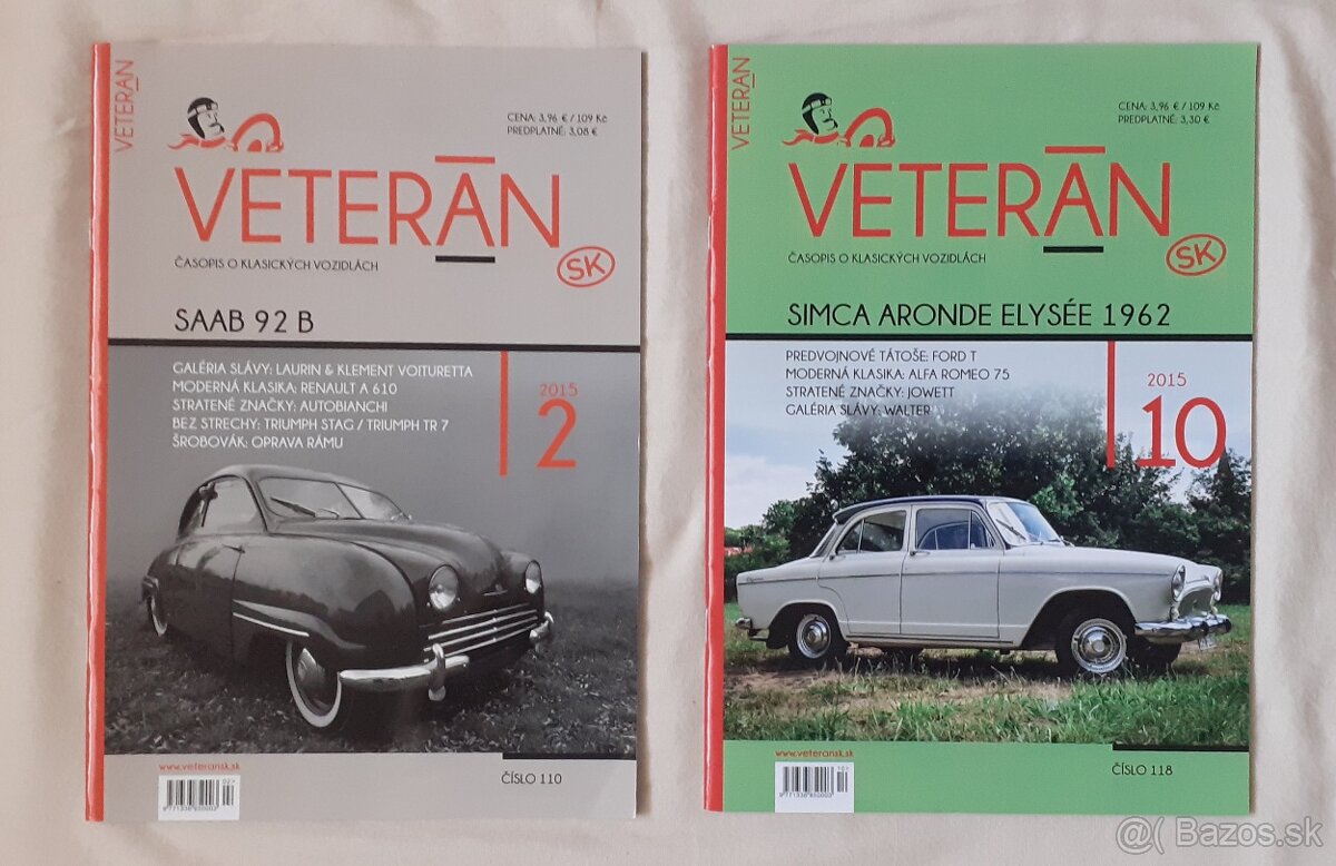 Predám časopisy Veterán 2015 - 2016