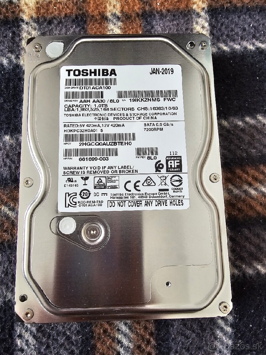 Hardysk Toshiba SATA 1TB