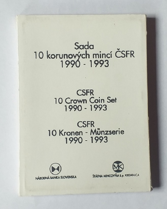 ČSSR sada mincí 1991-1993 desaťkoruny