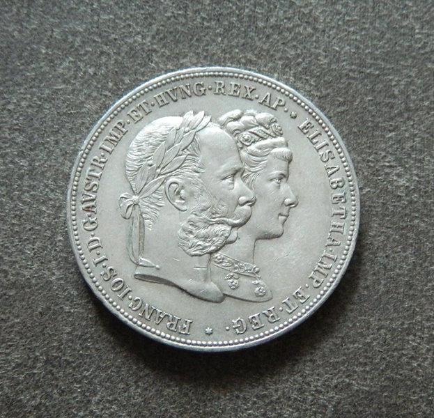 Predám 2 zlatník/florin 1879 str.svadba František Jozef I.