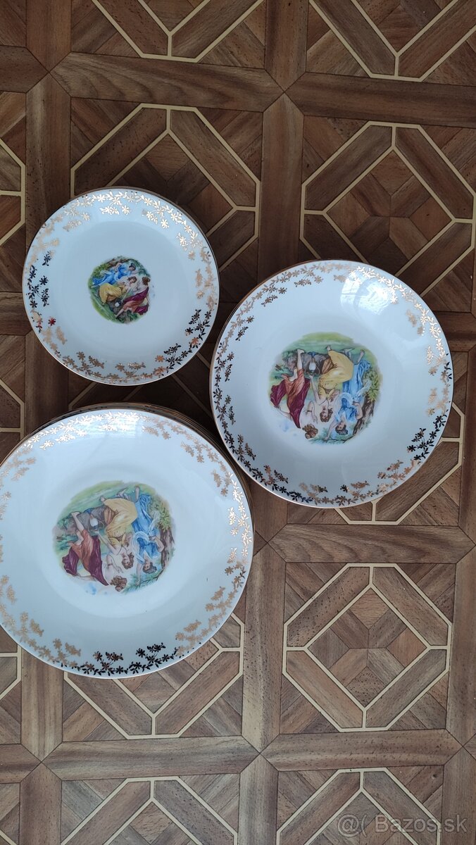 Obedová súprava, taniere Tri grácie, Czechoslovakia