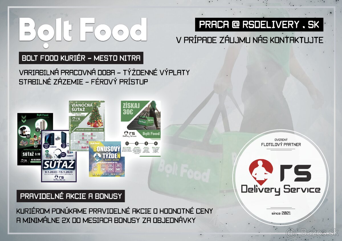 Bolt Food Kuriér - RS Delivery Service - Nitra