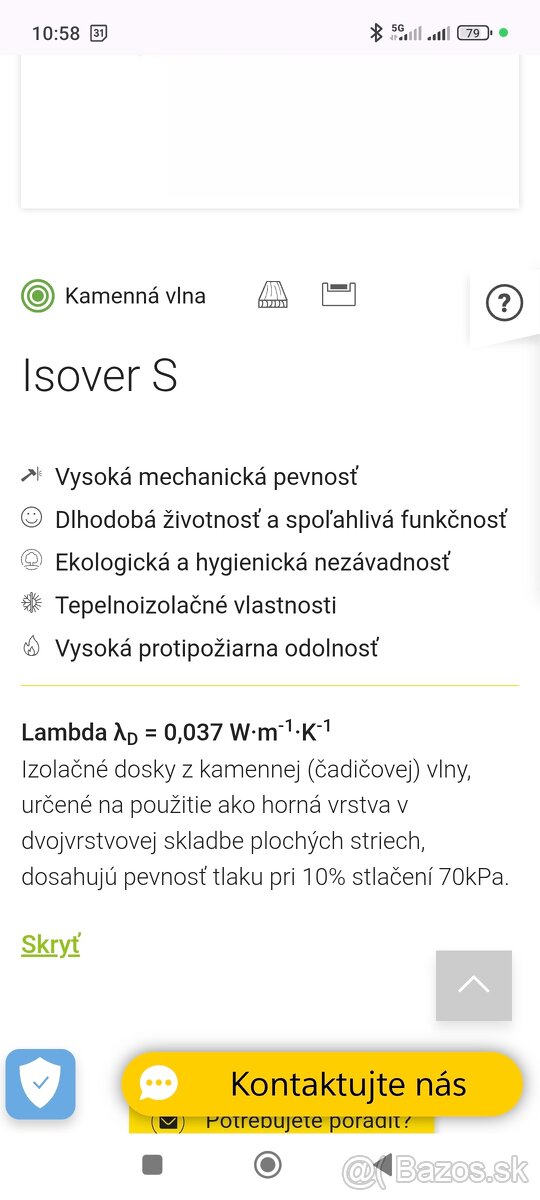 Predám vatu / vlnu Isover S