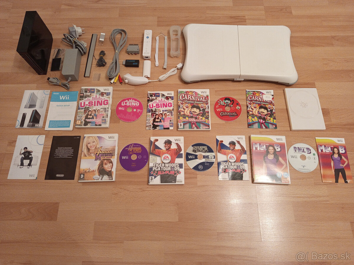 Nintendo Wii-Motion Plus ovládač + Nunchuck + Fit Board
