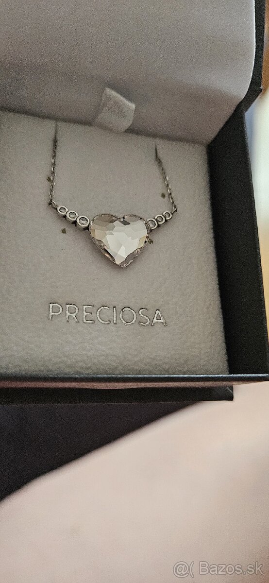 Preciosa srdce crystals náhrdelník strieborný