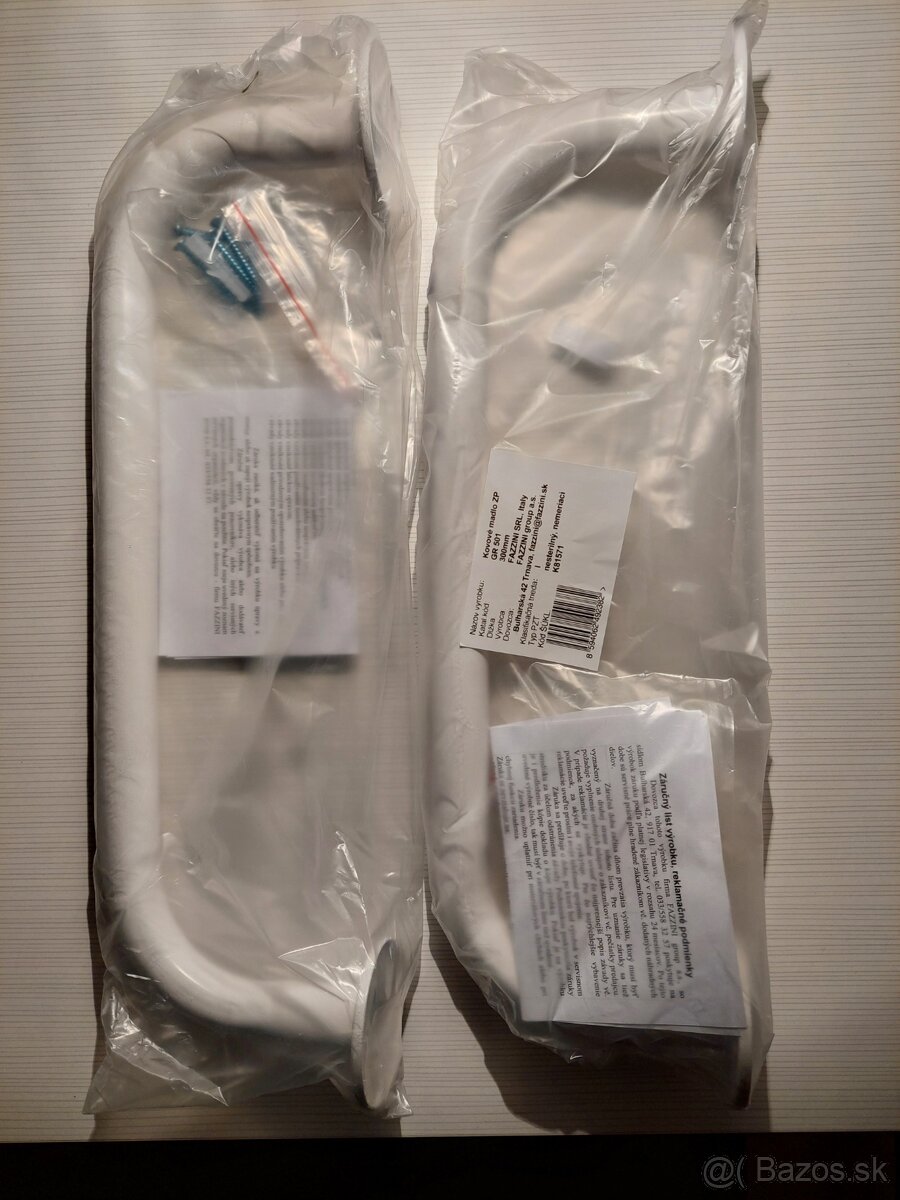 Madlo kovové biele do kúpeľne a WC - 300 mm