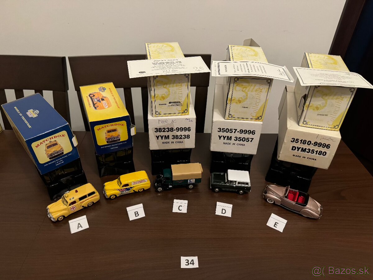 4 cast - Matchbox Yesteryear, Matchbox Dinky ZLACNENE