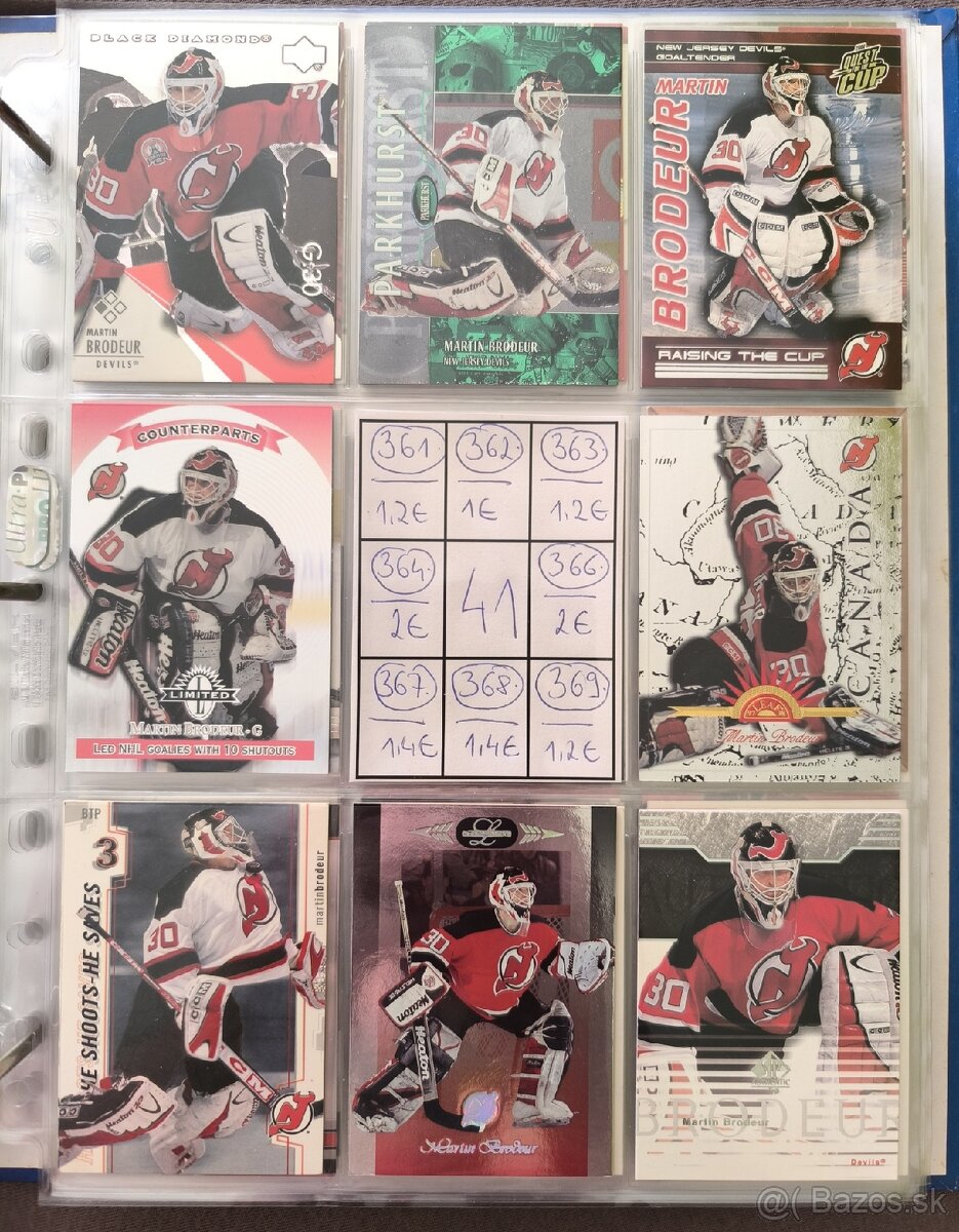 Hokejové kartičky - Martin Brodeur 3