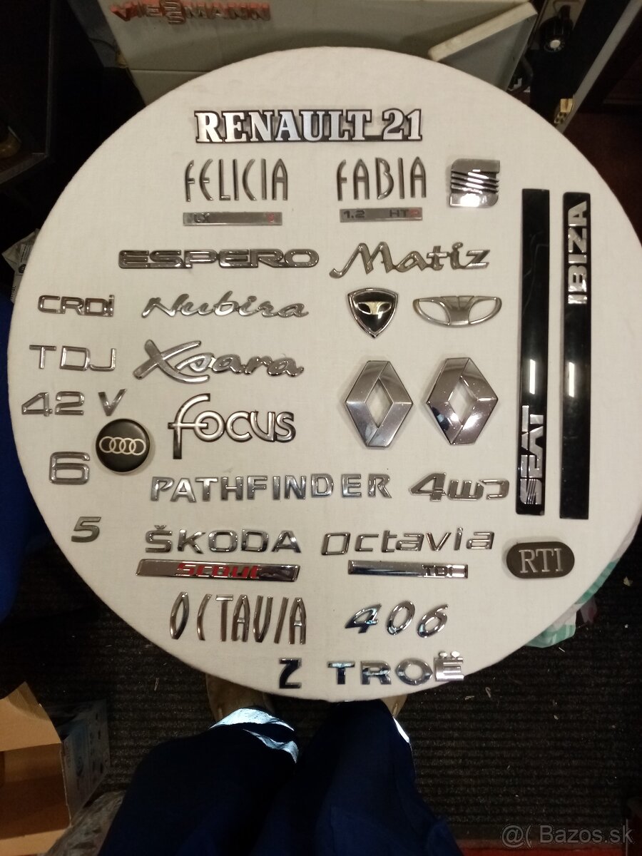 logo, znak Renault 21, Daewoo, Espero, a pod....