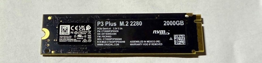 Crucial P3 Plus 2TB - posledný kus