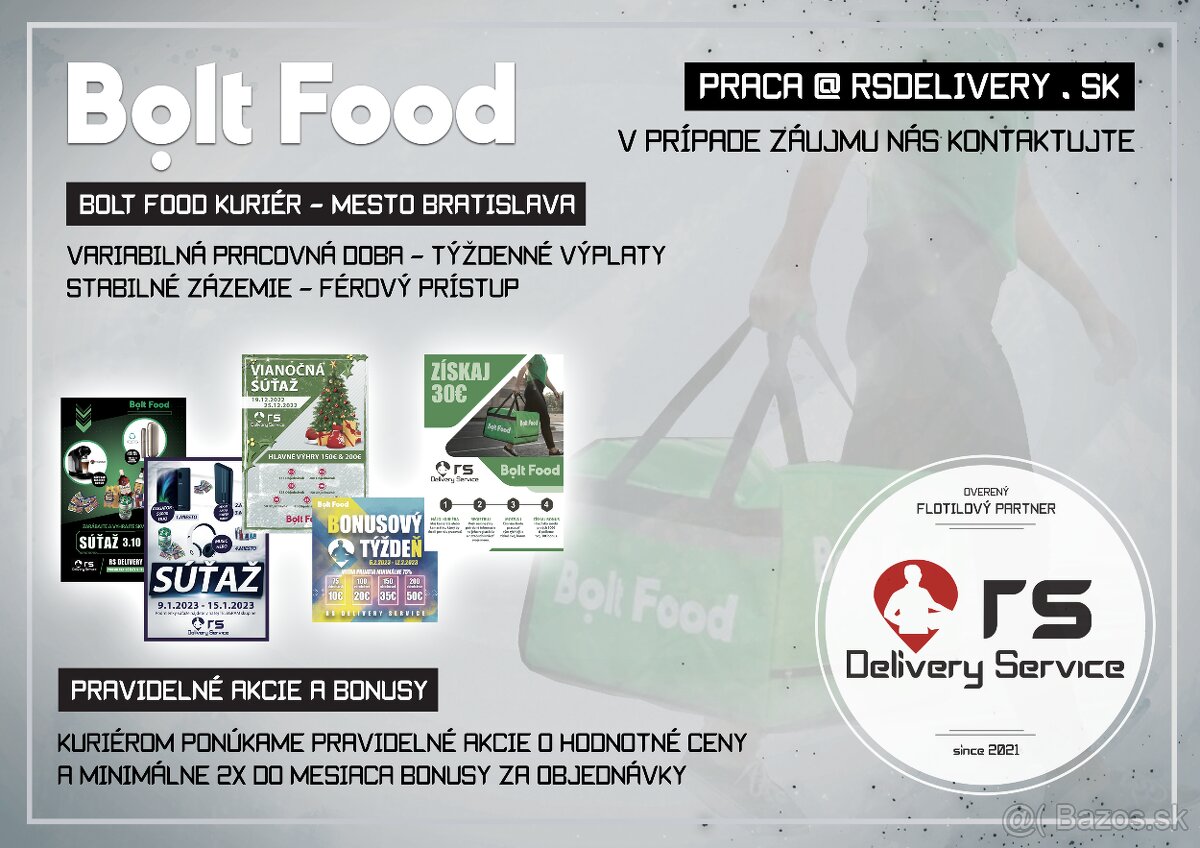 Bolt Food Kuriér - RS Delivery Service - Bratislava