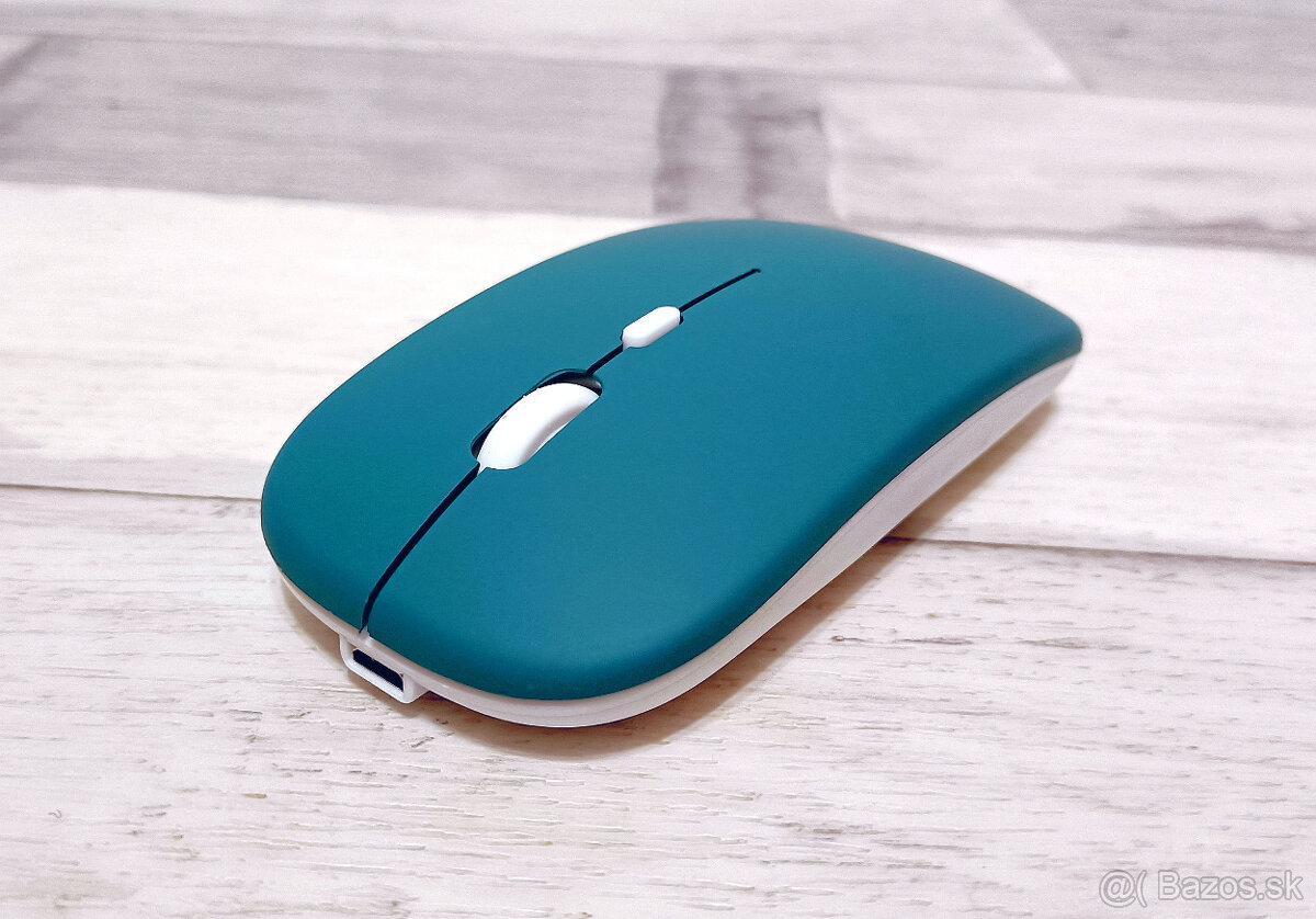 Bezdrôtová nabíjateľná bluetooth myš - zelená