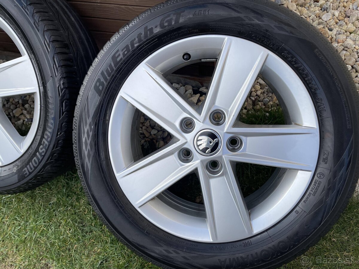 Orig.skoda Alu Disky letné 5x112 ET48 205 55 16 Audi VW