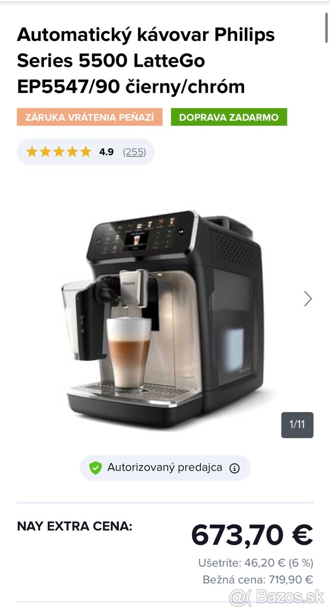 Automatický kávovar Philips Series 5500 LatteGo