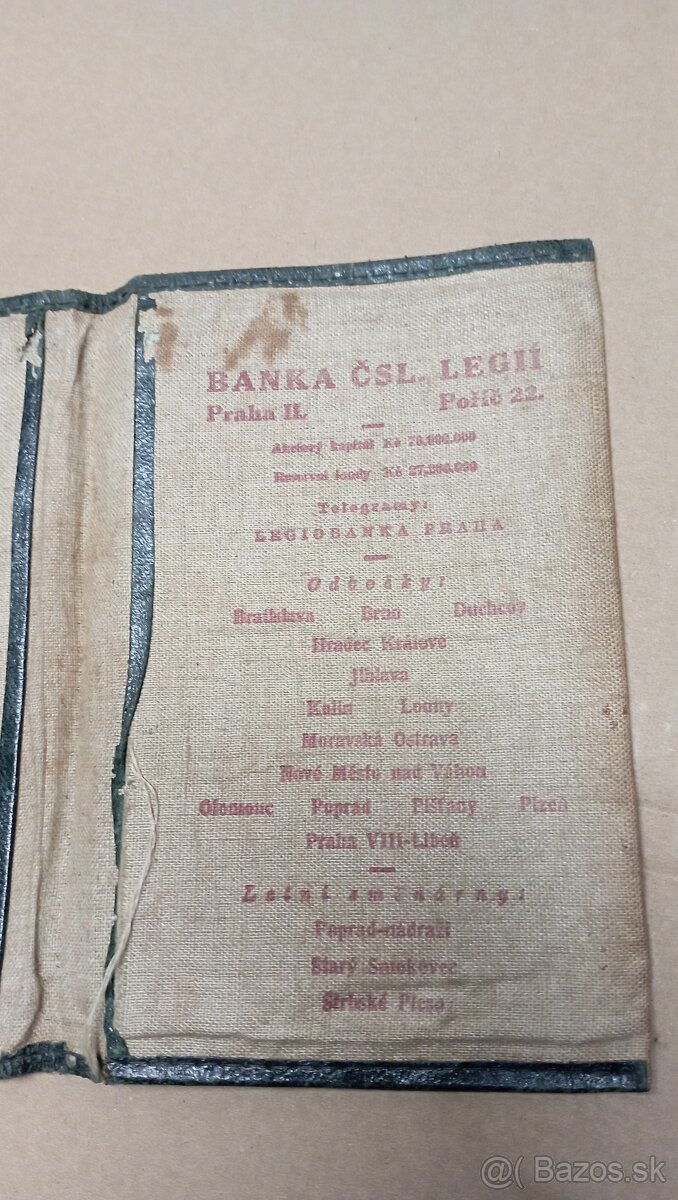 Stará banková knižka 1 republika ...